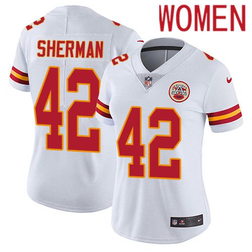 Women Kansas City Chiefs #42 Anthony Sherman Nike White Vapor Limited NFL Jersey